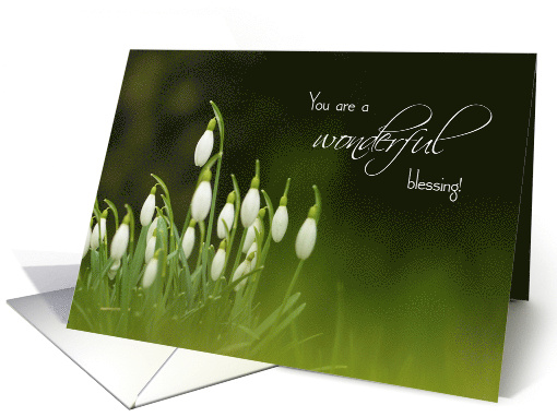 Snowdrops in Spring Wonderful Blessing Blank Note card (1675516)