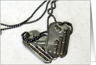 Memorial Day, Thank you for your service, dog tags card