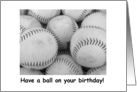 Happy Birthday, softballs, sports card