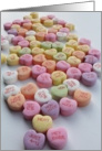 candy hearts, valentine’s day card