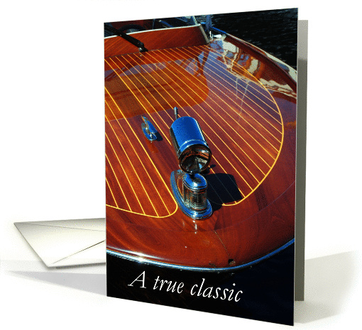 Classic wooden boat bow card (860448)
