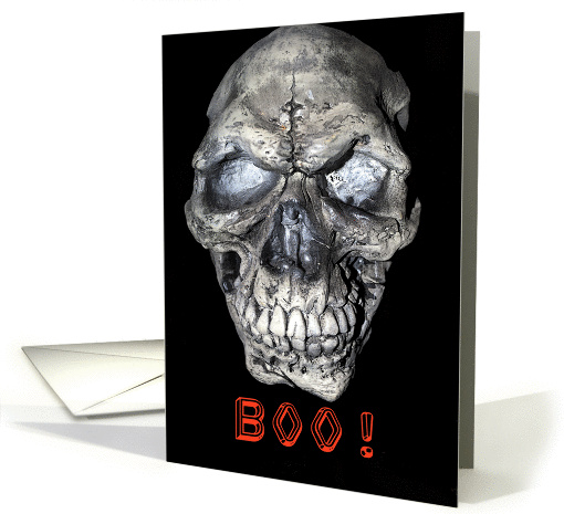 Boo, skull, Halloween card (864432)