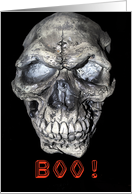 Boo, skull, Halloween card