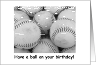 Happy Birthday, softballs, sports card