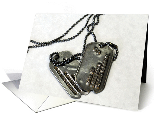 Dog tags, military service thanks card (876602)