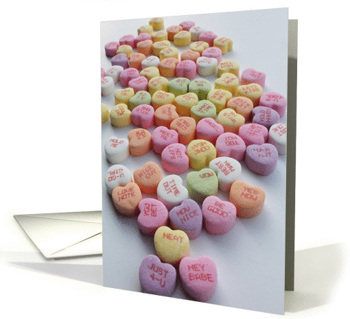 candy hearts, valentine's day card (891258)