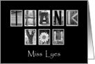 Thank You - Custom for Miss Lyes - Alphabet Art card