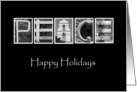 Peace - Happy Holidays - Alphabet Art card