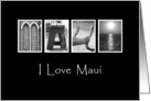 I Love Maui - Alphabet Art card