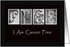 Cancer free - Alphabet Art card