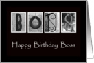 Boss - Happy Birthday - Alphabet Art card