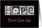 Hope - Don’t Give Up - Alphabet Art card