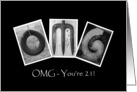 21st - Birthday - OMG - Alphabet Art card