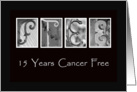 15 Years - Cancer Free - Anniversary - Alphabet Art card