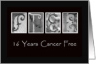 16 Years - Cancer Free - Anniversary - Alphabet Art card