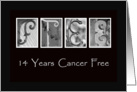 14 Years - Cancer Free - Anniversary - Alphabet Art card