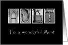 Aunt - Happy Birthday - Alphabet Art card