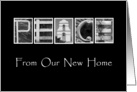 Peace - Christmas - We’ve Moved/New Address - Alphabet Art card