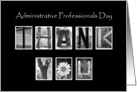 Administrative Professionals Day - Thank You - Alphabet Art card