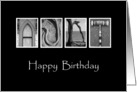 Aunt - Happy Birthday - Alphabet Art card