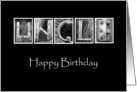 Uncle - Happy Birthday - Alphabet Art card