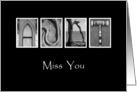 Aunt - Miss You - Alphabet Art card
