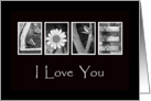 I Love You - Blank - Alphabet Art card