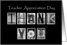 Teacher Appreciation Day - Thank You - Alphabet Art card