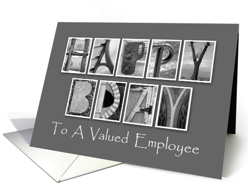 Employee Happy Birthday - Grey - Alphabet Art card (1127218)