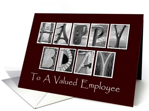 Employee Happy Birthday - Red - Alphabet Art card (1127220)