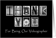 Thank You to our Wedding Videographer - Alphabet Art card