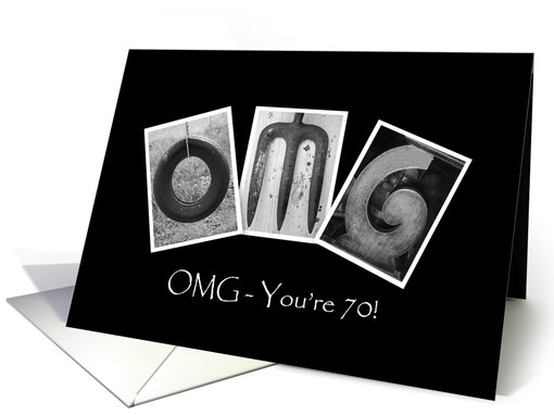OMG 70th Birthday - Alphabet Art card (1408036)