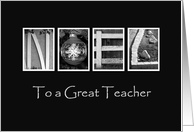 Teacher - Christmas - Noel - Alphabet Art card