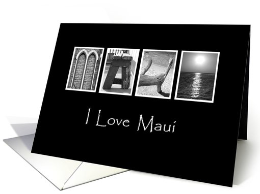 I Love Maui - Alphabet Art card (860059)