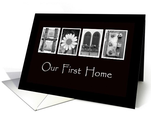 Our First Home - New Address - Announcement - Alphabet Art card