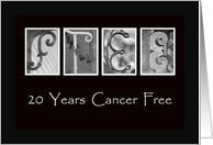 20 Years - Cancer Free - Anniversary - Alphabet Art card