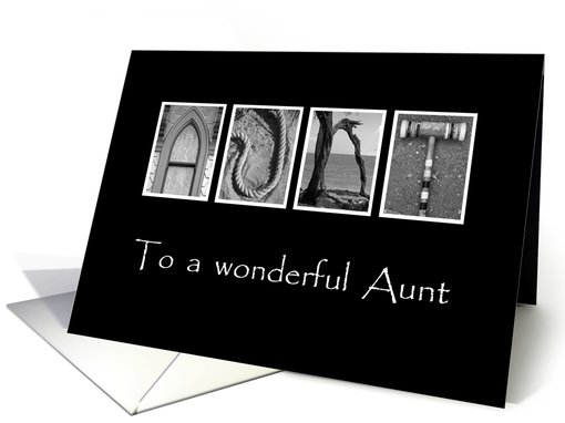 Aunt - Happy Birthday - Alphabet Art card (868918)