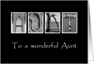 Aunt - Thank You - Alphabet Art card