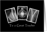 Teacher - Christmas - Joy - Alphabet Art card