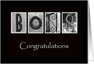 Boss - Congratulations - Promotion - Alphabet Art card