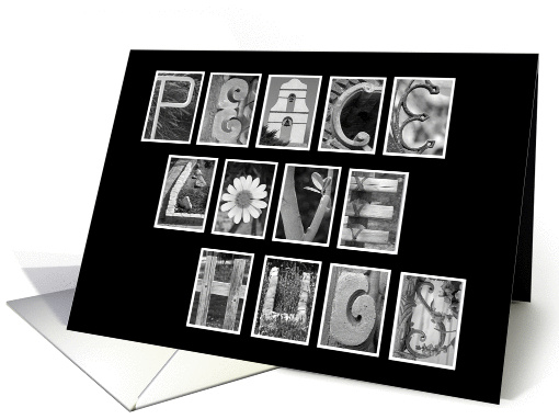Valentine's Day - Peace, Love, Hugs - Alphabet Art card (894144)