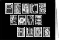 Valentine’s Day - Peace, Love, Hugs - Alphabet Art card