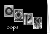 OOPS - I’m Sorry - Alphabet Art card