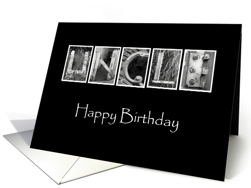 Uncle - Happy Birthday - Alphabet Art card (896990)