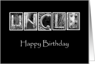 Uncle - Happy Birthday - Alphabet Art card