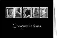 Uncle - Congratulations - Alphabet Art card