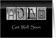 Aunt - Get Well Soon - Alphabet Art card