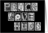Peace, Love, Hugs - Blank - Alphabet Art card