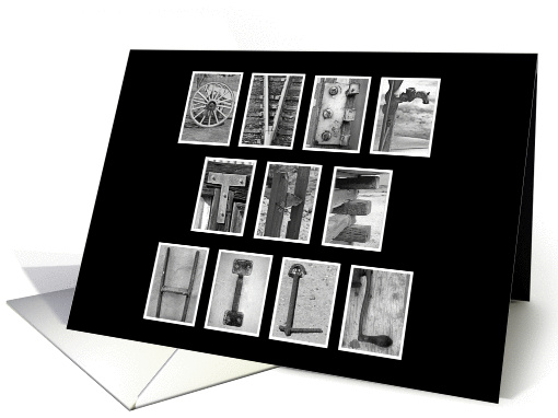 Over The Hill Invitation - Alphabet Art card (919927)