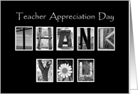 Teacher Appreciation Day - Thank You - Alphabet Art card